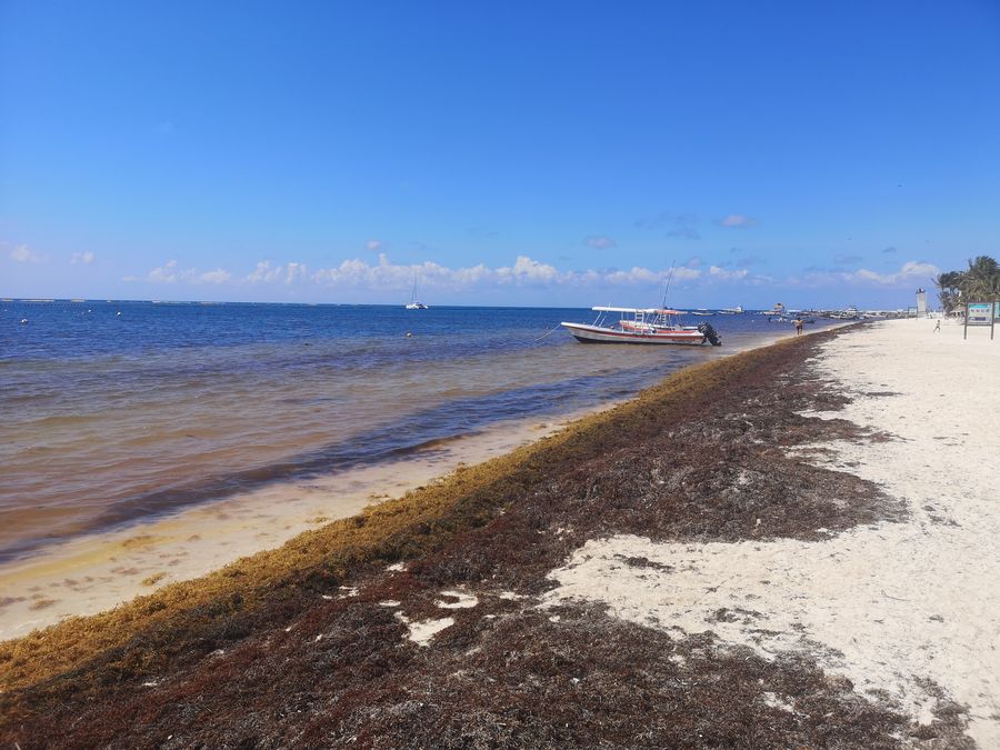 plaz Puerto Morelos v maji s riasami