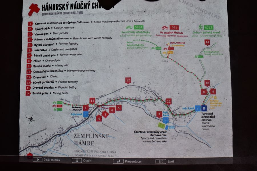 Hámorský náučný chodník Zemplínske Hámre mapa