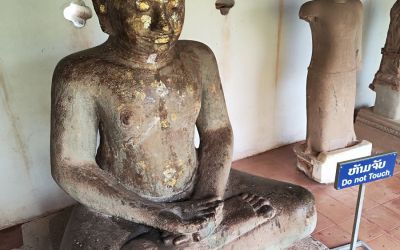 One Of Many Statues At Pha That Luang Stupa Vientiane Laos