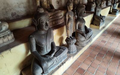 Statues At Open Gallery At Sisaket Temple Vientiane Laos