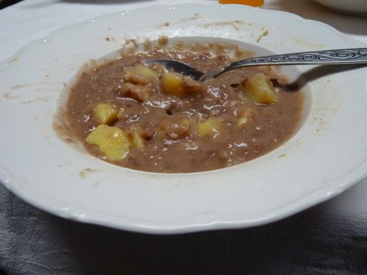 beans and potatoes at Christmas dinner in East Slovakia