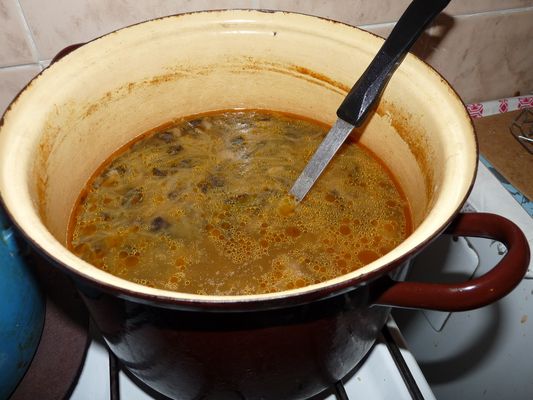 kapustnica soup at Christmas dinner