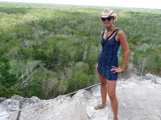 on top of Coba pyramid