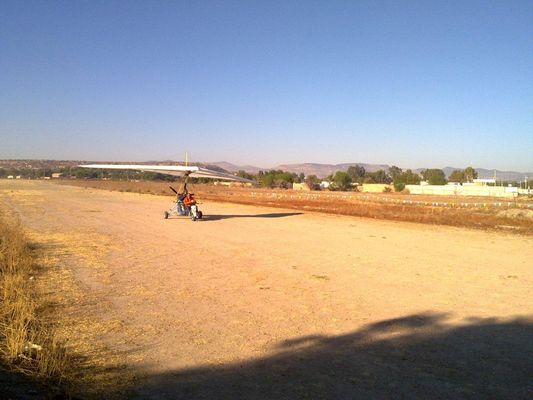 about to land - ultralight flight in San Jose Iturbide in Mexico