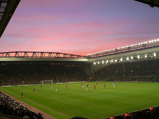 Anfield in Liverpool in England