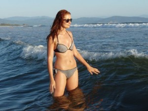crazy sexy fun traveler on San Blas beach in Mexico (2)