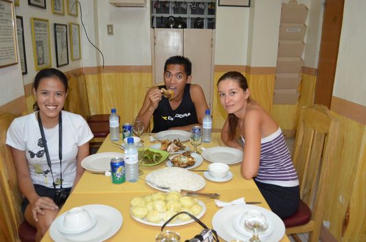 crazy sexy fun traveler, senyorita and journeying james having dinner in President Hotel, Dagupan, Pangasinan, Philippines;