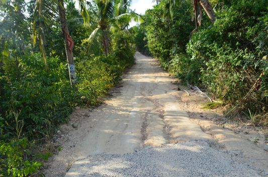 destroyed roads on Koh Phangan island in Thailand
