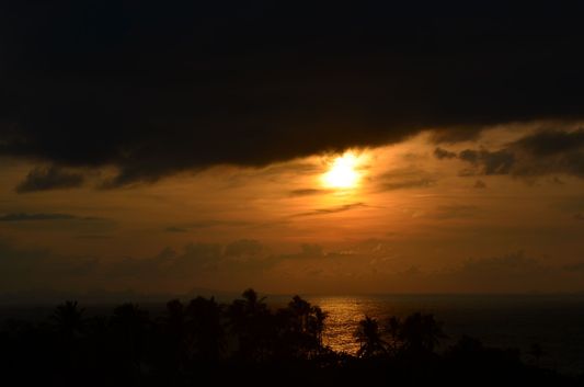 sunset at Haad Yao beach on Koh Phangan island in Thailand