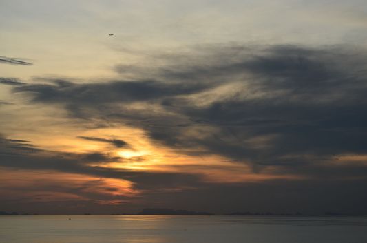 sunset at Leela beach on Koh Phangan island