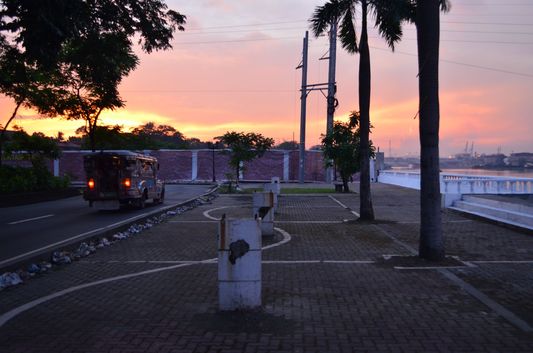 sunset in Manila in Luzon in Philippines