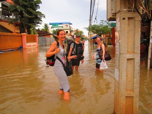 floods in Siem Reap in Cambodia in October 2011