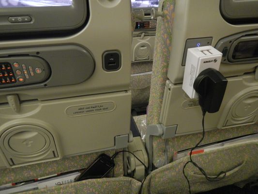 plugs on board Emirates Boeing 777-200