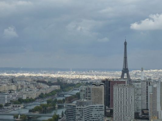 views of Eiffel Tower from the Air Balloon in Paris