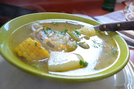 cazuela de ave - chicken soup  in Dalcahue