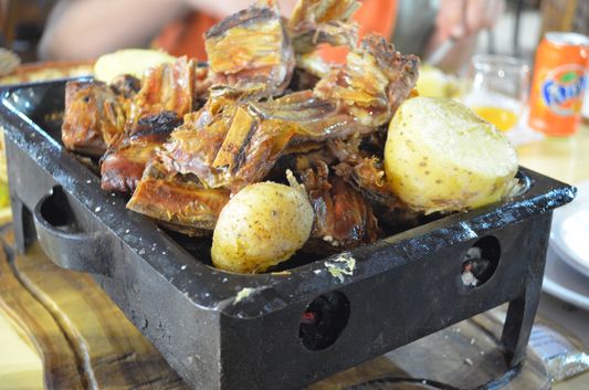 lamb meat in Las Cotorras restaurant