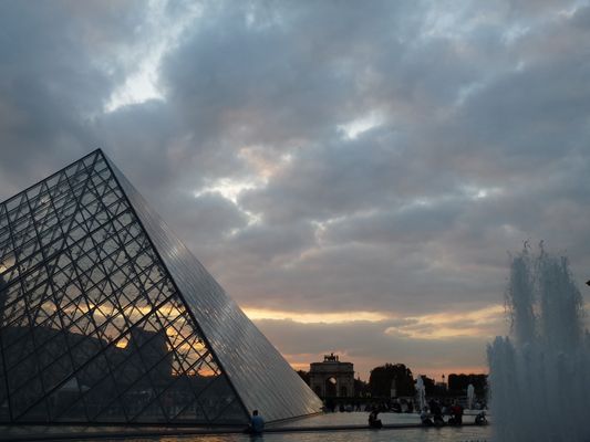 outside Louvre in Paris