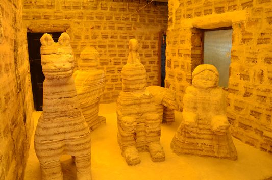 salt statues inside Playa Blanca Salt Hotel
