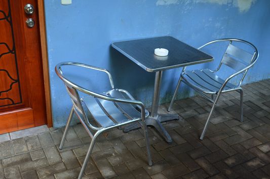 my table with chairs outside my room