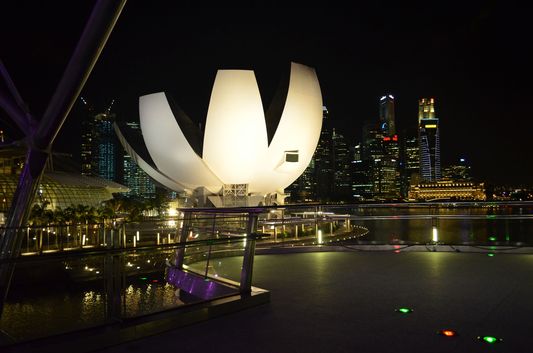 Science Museum in Singapore at night