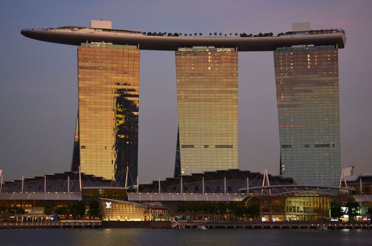 sunset Marina Bay Sands Hotel in Singapore