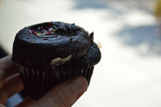 a cupcake from Magnolia Bakery - a courtesy of On Location Tours