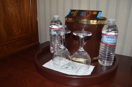 complimentary water in Elysee hotel