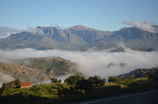 driving to Tarija up throught the mountains