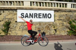 crazy sexy fun traveler cycling Sanremo