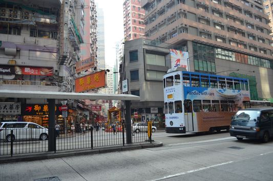 double decker tram in Hong Kong