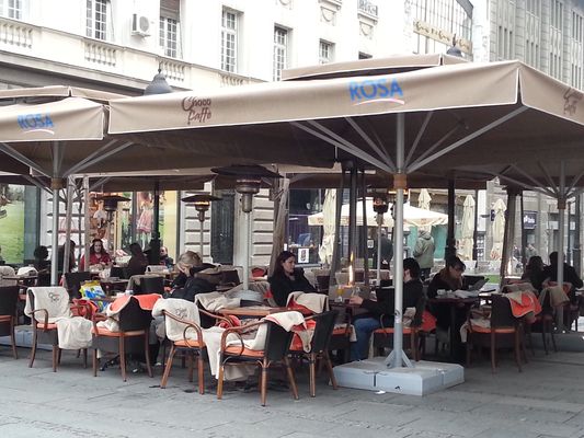 restaurant with an open terrace in Belgrade