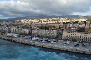 Messina town from the MSC Preziosa