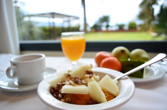 healthy breakfast in Hotel Spa Terraza in Roses