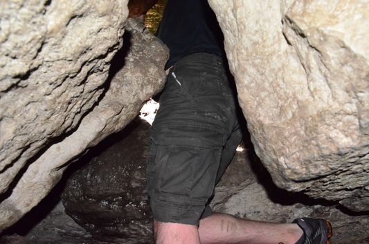 Pablo trying to find his way out of Warsaw cave 1