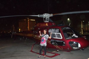 happy after helicopter ride in Vegas