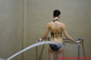 horizontal shower in Balneari Prats