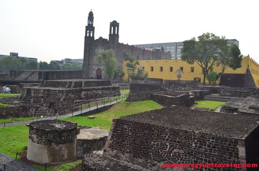 Tlatelolco archaeological site with Templo de Santiago