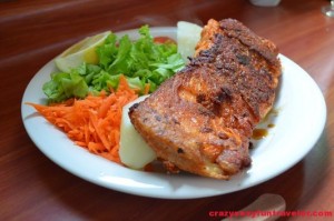 grilled salmon in Chile