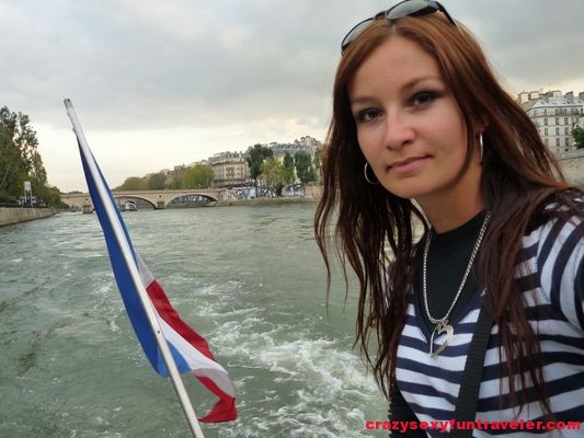 on a boat ride in Paris