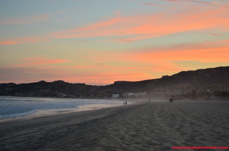 orange sunset from Posada Real beach