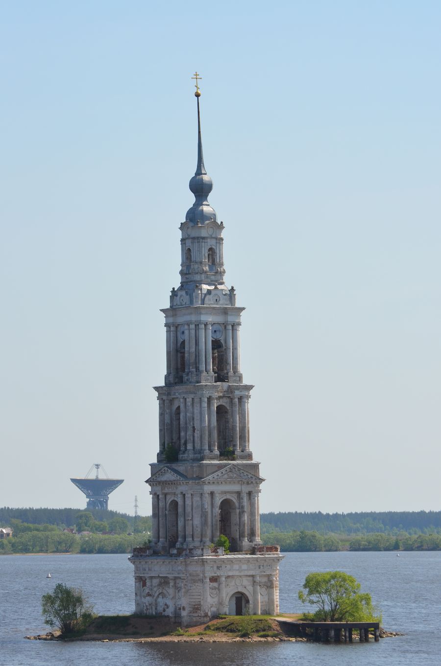 Russia cruise Rachmaninov cruise (50) flooded Kalyazin Bell Tower