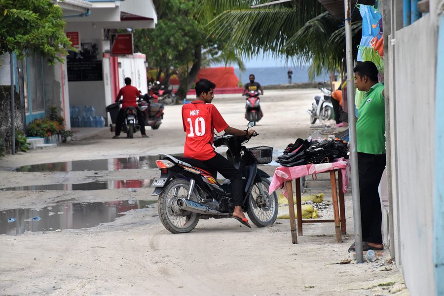 locals on Thoddoo island Maldives