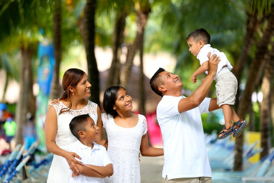 a happy Mexican family