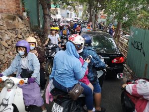 Vietnamese wearing face masks