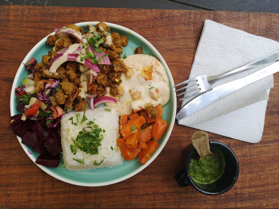 Tulum Mexico mediterranean vegan meal