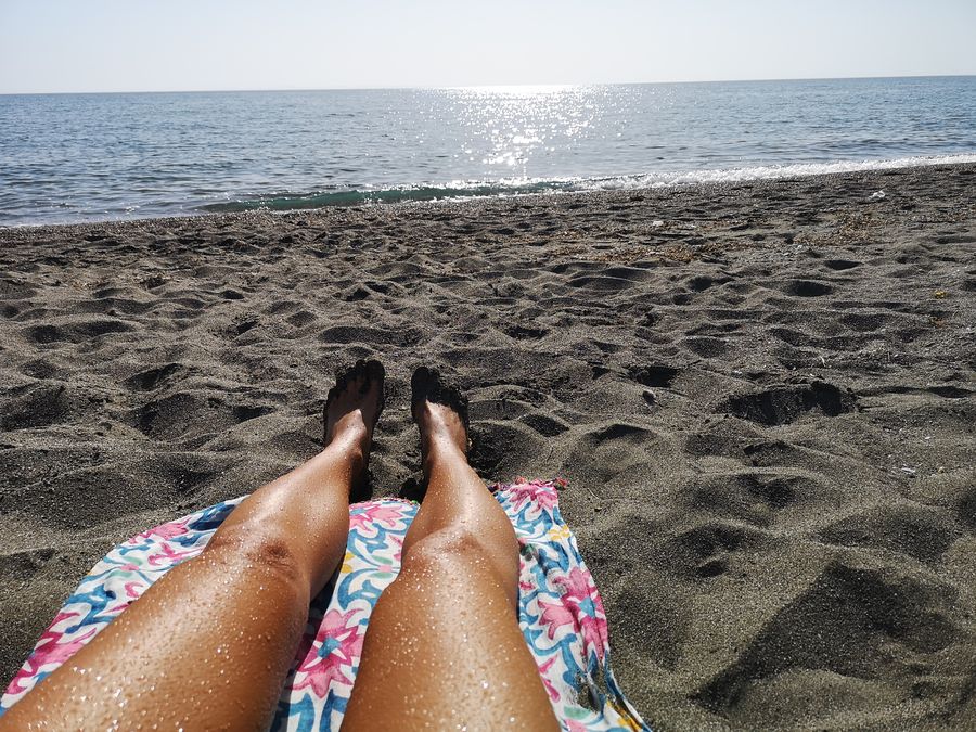 enjoying the Adriatic sea on Velipoje beach Albania