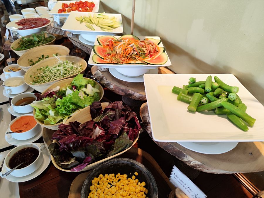 Lahana Resort Phu Quoc salads at buffet breakfast