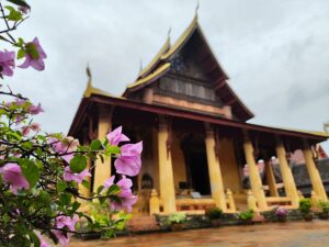 flowers at Sisaket temple Vientiane Laos