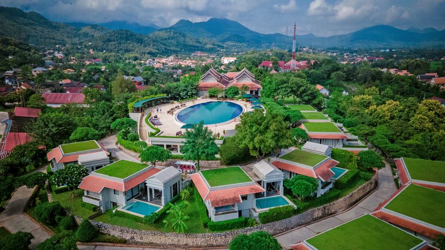 Luang Prabang View Hotel from drone