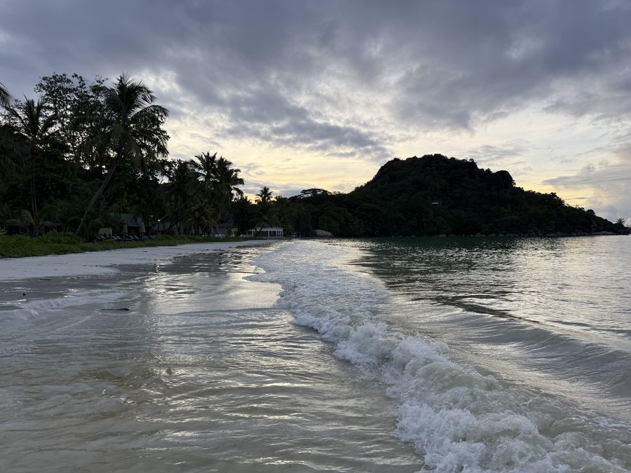 beach Cote D'Or Praslin Seychelles sunset